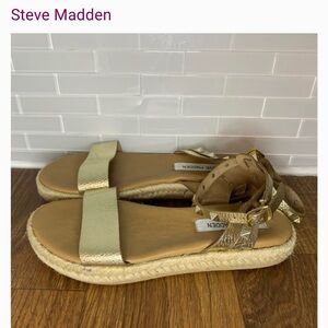 Steve Madden Gold Espadrille Flats Women’s Size 8
